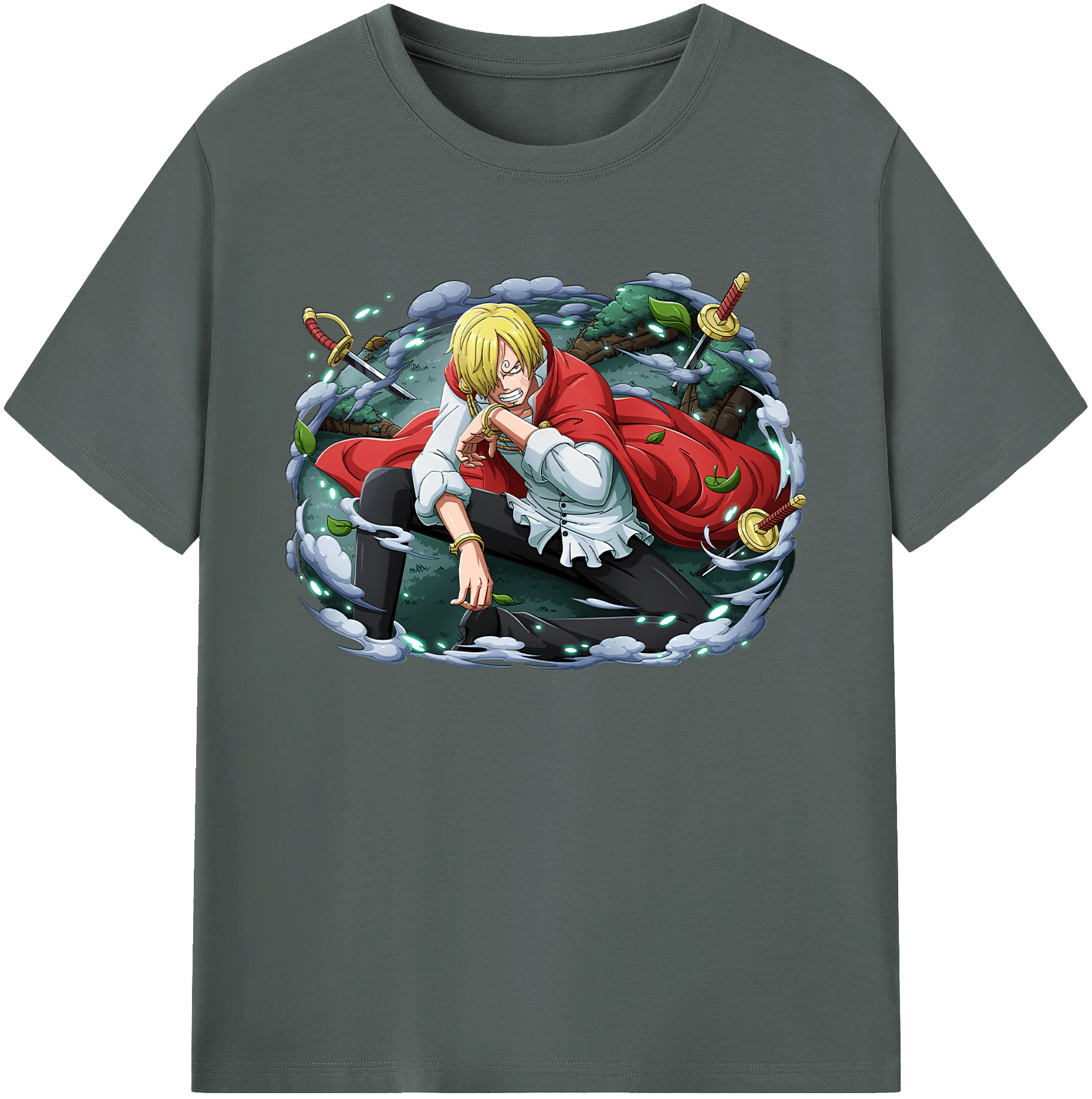 （画像用） ワンピース サンジ ONE PIECE Sanji 綿100％ メンズ半袖Tシャツ｜肌触りやわらか＆通気性
